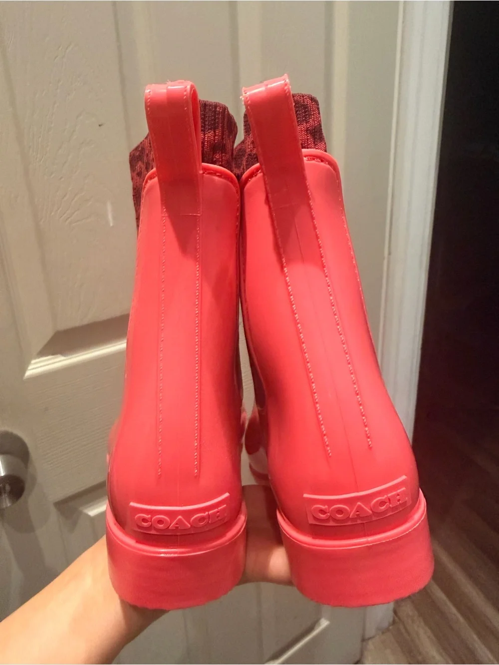 Coach Women's Hot Pink Chelsea Rain Boots size 8